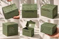 Boîte à café en carton avec bande détachable, emballages personnalisés avec logo en relief pour café et thé