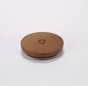 Custom Candle Lid MDF With Birth Veneer With Engraving Logo Empty Candle Glass Jar Scented Candle With Wood Lid