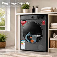 Lave-linge à chargement frontal 15 kg, lave-linge à inverter BLDC 1200 tr/min, écran LED, lave-linge domestique autonome