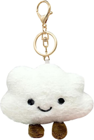 Porte-clés rond en peluche rayé personnalisé avec étiquette tissée, breloque promotionnelle pour petit sac de marque Garden, jouet