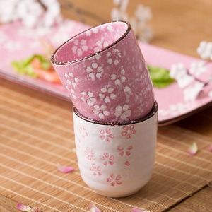 Juego de tazas de café y té de cerámica japonesa reutilizable, <span class=keywords><strong>porcelana</strong></span> <span class=keywords><strong>rosa</strong></span>, capacidad de 150-200ml, apto para lavavajillas y microondas, regalos de negocios - Product Image 3