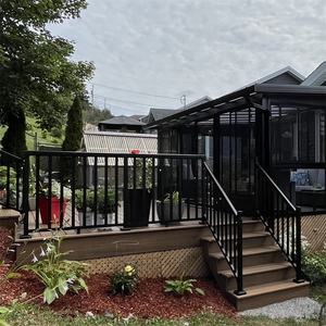 Barandilla de aluminio negro personalizada para balcón, cercado de porche <span class=keywords><strong>exterior</strong></span>, materiales antioxidantes, acabados de <span class=keywords><strong>pintura</strong></span> a medida, barandillas - Product Image 3