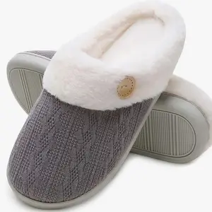 Women Indoor Outdoor Memory Foam House Slippers Soft Warm Cozy Fuzzy Bedroom Non-Slip Shoes ladies Cotton Slippers