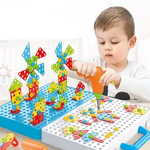 Puzzle à vis de perçage pour enfants, jouet éducatif pour garçon de 3 à 6 ans, bricolage, blocs de construction 3D