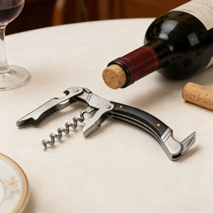 Ouvre-bouteille <span class=keywords><strong>Laguiole</strong></span> en acier inoxydable noir avec logo personnalisé, <span class=keywords><strong>tire</strong></span>-bouchon 3-en-1 pour les amateurs de vin - Product Image 3