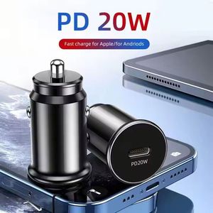 Mini chargeur de voiture en alliage d'aluminium PD20W à port unique super rapide Type C pour téléphones mobiles - Product Image 2