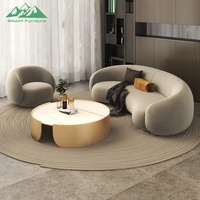 Wayon Einzigartiges Gebogenes Bouclé-Sofa Modernes Weißes Stoffsofa für Zeitgenössisches Wohnzimmer