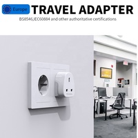 Worldplug Electrical UK vers Euro EU Plug Socket Convertisseur de prise murale à prise unique 10A Courant nominal