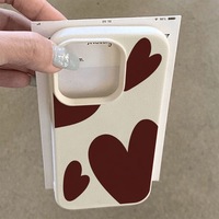 Coque arrière populaire rouge motif cœur pour iPhone 18 13 11 XR 17 13 Pro Max, étui de téléphone en similicuir