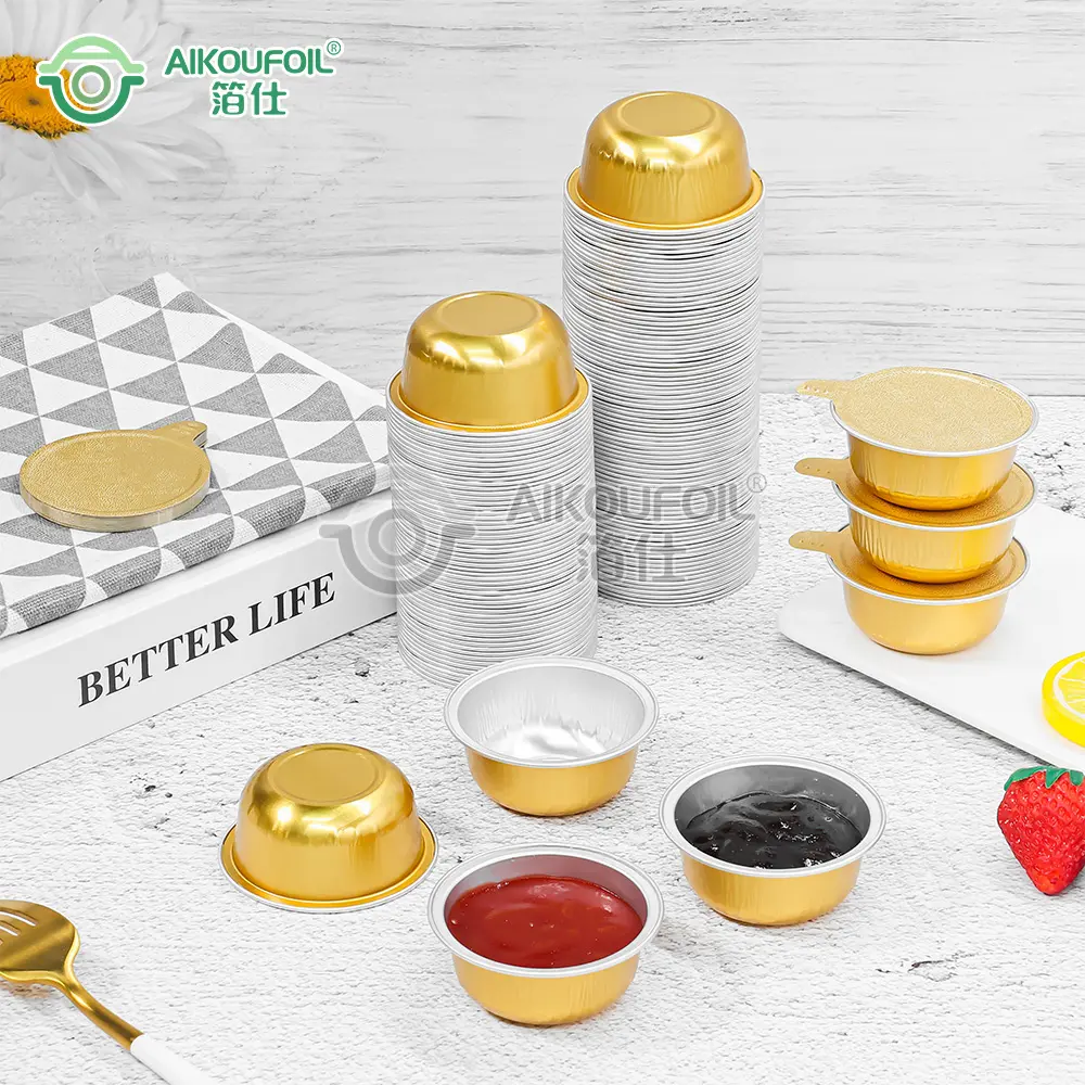 Boss 50ml Aluminium Foil Container For Sauces Disposable Tin Can For Tomato Paste Honey Jam Disposable containers