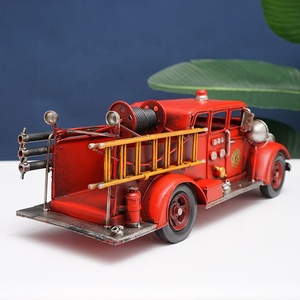 Modelo <span class=keywords><strong>de</strong></span> Camión <span class=keywords><strong>de</strong></span> Bomberos <span class=keywords><strong>de</strong></span> Hierro Metálico, Estilo Europeo Retro, Hecho a Mano, Antiguo, para Decoración <span class=keywords><strong>de</strong></span> Tiendas, Hogar y Bares - Product Image 6