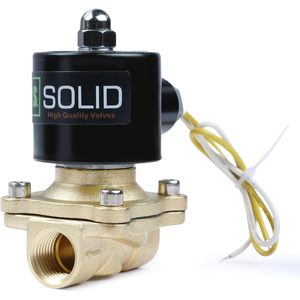 EE. UU. Válvula solenoide de latón sólido de 1/2 pulgada 110 VCA N.C. para gas, aire y combustible - Product Image 1