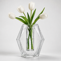 Vase de table en cristal fait main de luxe, style ferme moderne, pour mariage et décoration intérieure (vente en gros)