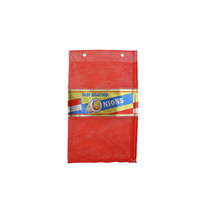 Sac en filet rouge Leno pour l'emballage des oignons avec étiquette de marque personnalisée, sacs en filet plastique respirants pour la vente en gros de légumes