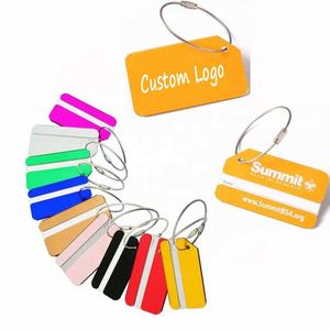 Étiquettes de bagages en aluminium personnalisées avec logo publicitaire, étiquettes de voyage imperméables pour valises, cadeaux publicitaires promotionnels - Product Image 1