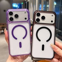 Senyork Qualitätsfarben Magnetische Transparente Handyhülle Acryl Klare Schutzhülle für iPhone 17Air 16 15 Hülle für Samsung S26 Ultra