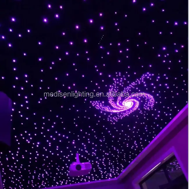 Luz de teto estrela de fibra óptica, painel de teto estrela de iluminação LED RGBW com controle remoto para Home Theater
