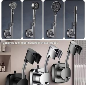 Strong Adhesive <strong>Shower</strong> Head <strong>Holder</strong> 120 Degree Rotatable Plastic Vacuum <strong>Suction</strong> Waterproof No Drill Wall Mount Showerhead Bracket - Product Image 3