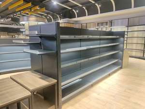 Light Duty Retail Display Wall Single-sided Multi-layer Adjustable <b>Shelf</b> Height Metal Freestanding Supermarket Display Stand - Product Image 2