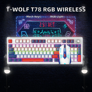 T78 <strong>Wireless</strong> BT Tri-Mode Red Axis <strong>Mechanical</strong> <strong>Keyboard</strong> Display Knob Game Custom <strong>UK</strong> US Spain Layout RGB Backlit USB 1.0 Hot-Swap - Product Image 2