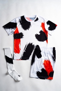 Ensemble de maillot de football unisexe doré à motif géométrique, manches longues, coupe athlétique, impression sublimée, 100 % coton, séchage rapide, toutes saisons - Product Image 2