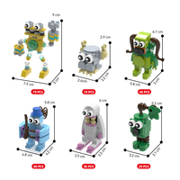 CAYI Moc, monstruo de ladrillo, tamaño pequeño, figura coleccionable, bloques de construcción, juegos de bloques de construcción, juguetes educativos de bloques Nano DIY para niños