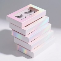 Boîte d'emballage pour cils en gros avec logo personnalisé, boîtes à cils en carton abordables pour cils en vison ou en faux cils, boîte à cils en papier OEM