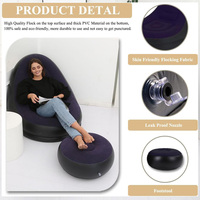 Canapé Gonflable Floqué Personnalisé de Gros, Chaise Longue Gonflable, Canapé d'Air Confortable Gonflable avec Béquille