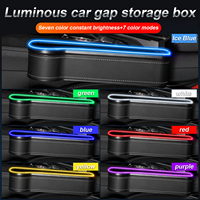 Boîte de rangement pour siège de voiture LED de haute qualité, organisateur pour l'espace entre les sièges, lumières USB, matériau PVC, ajustement universel, installation facile sur le côté du siège