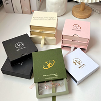Boîte d'emballage en papier tiroir personnalisée pour bijoux et bagues, avec logo de luxe estampé à chaud, vente en gros