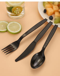 أدوات مائدة بلاستيكية شفافة للاستخدام مرة واحدة بطول 7 بوصات تشمل سكين وشوكة وملعقة للوجبات الجاهزة والحلويات والكعك - Product Image 3