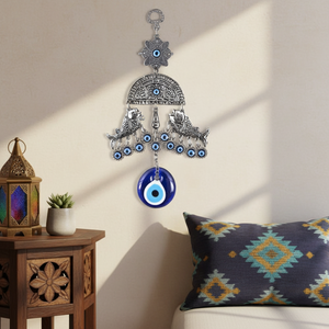 Peces que colgante de pared ornamento con vidrio hecho a mano mal de ojo de Turquía - Product Image 3