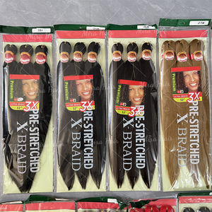 3 lots <span class=keywords><strong>de</strong></span> mèches synthétiques pré-étirées <span class=keywords><strong>pour</strong></span> tressage facile, 52 pouces, 300g, Yaki, <span class=keywords><strong>pour</strong></span> tresses à l'eau chaude, extensions en fibres - Product Image 3