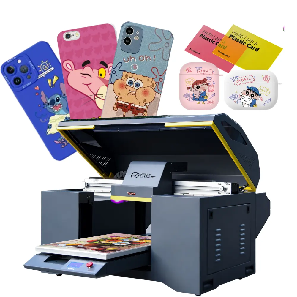 Focusinc Alpha-Jet a2 uv printing phone case machine 6040 best uv flatbed printer 2022 for glass printing