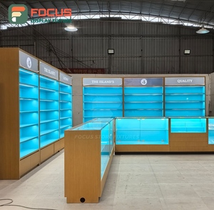 ตู้โชว์ร้านขายบุหรี่แบบลิ้นชัก ตู้โชว์ไม้กระจกพร้อมไฟ LED ตู้โชว์ยาสูบ - Product Image 1