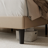 Cabecera de Cama Moderna y Duradera de Madera Sólida, Tamaño Queen, Material de Acero, Tapicería de Lino, No Plegable, OEM Vietnam, MD01