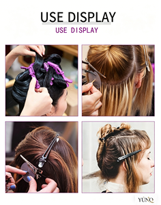 Pinces à cheveux noires et blanches en plastique pour coiffure, vente en gros - Product Image 3