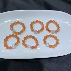 Natural Ice Red Southern Red Round <strong>Agate</strong> <strong>Bead</strong> Women's Ring Jewelry From Shanwei - Product Image 3