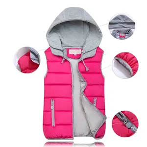 Gilet di cotone donna Gilet caldo capispalla imbottito spesso imbottito Gilet senza maniche con cappuccio staccabile Veste personalizzato