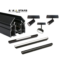 Profilés en aluminium étirés pour éclairage sur rail magnétique à film textile, pour projets d'aménagement intérieur, 48V DC