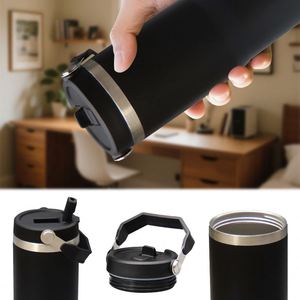 30oz Stainless Steel Vacuum Insulated Thermos Cup for Car Use <b>Large</b> Capacity Portable <b>Gift</b> Cup with Handle - Product Image 3