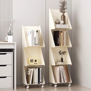 Light Luxury Creative Iron Bookshelf Floor Rack for <strong>Small</strong> Apartments Living Room Mobile Bookcase <strong>Corner</strong> Storage <strong>Unit</strong> - Product Image 4