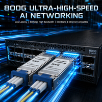 MMA4Z00-NS 800G OSFP 2x400G NDR InfiniBand Transceiver Dual MPO-12/APC 8m 50m MMF VCSEL Modul Optik untuk Quantum-2 Switch50n