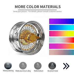 Oferta Especial: Llantas de Acero 13x7, 72 radios rectos, Triple Oro Invertido, 13 y 14 pulgadas, Llantas de Alambre Cromadas de 72 radios para Coches Clásicos - Product Image 6