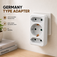 Adaptateur trois voies 3 prises non-terré 1x16A+2x2.5A 250V~ Max. 3680W Convertisseur de prise murale Schuko Allemagne Hôpital