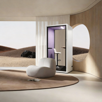 Cabine de bureau acoustique haut de gamme pour espaces de travail modernes |   Cabine insonorisée avec ventilation intelligente, éclairage LED et design modulaire