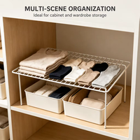 Étagère de rangement de comptoir en fil métallique blanc DaS, à un seul niveau, pour armoire de cuisine, organisateur pour épices, bouteilles, assiettes et articles divers