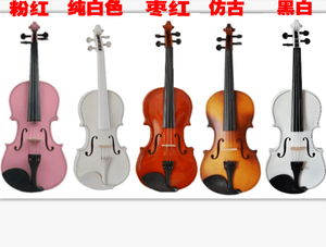 Adultos Crianças Iniciantes e Estudantes Praticam Tocando Violinos Rosa e Branco - Product Image 3