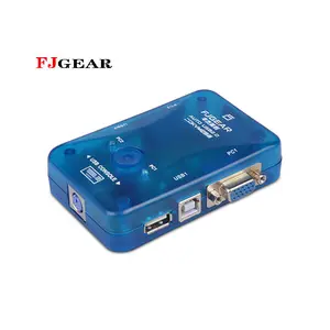 Fjgear Blue KVM 2x1switch per 2 computer condividi tastiera, mouse, disco U, monitor, stampante con porta VGA USB PS2