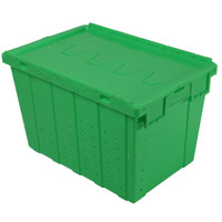 Caisse de déménagement en plastique de meilleure qualité, conteneur de stockage empilable à couvercle attaché, boîte de retournement en plastique pour le transport et la livraison